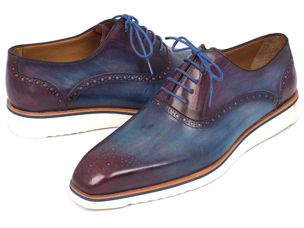 Paul Parkman Chaussures Oxford décontractées et intelligentes pour homme Bleu et violet (ID#184SNK-BLU)