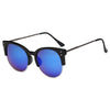 ABANDA |  Round Mirrored Flat Lens Half Frame Sunglasses Circle