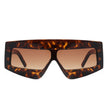 Celestia - Rectangle Chunky Oversize Square Tinted Flat Top Sunglasses