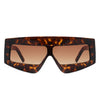 Celestia - Rectangle Chunky Oversize Square Tinted Flat Top Sunglasses