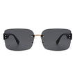 Dreamsea - Rectangle Classic Rimless Square Retro Tinted Fashion Sunglasses