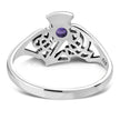 Celtic Knot Thistle Amethyst Stone Silver Ring