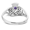 Celtic Knot Thistle Amethyst Stone Silver Ring