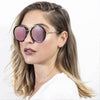 FARMINDALE | Polarized Circle Round Brow-Bar Fashion Sunglasses