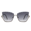 Starfire - Half Frame Square Irregular Tinted Fashion Cat Eye Sunglasses