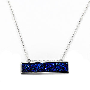 Bethany Druzy Bar Necklace in Silver