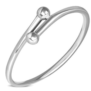 Plain Bypass Sterling Silver Ring