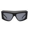 Thalia - Square Chunky Wrap Around Tinted Oversize Fashion Sunglasses