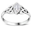 Silver Celtic Ring Set W/ Clear CZ