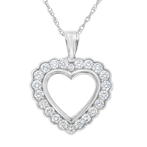 .925 Sterling SIlver 1 Cttw Lab Grown Diamond Heart