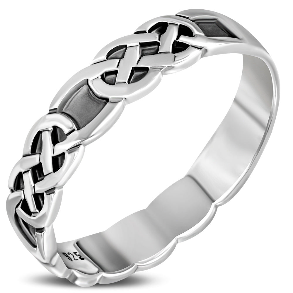 Plain Celtic Knot Silver Band Ring