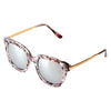 DEKALB | Women's Oversize Mirrored Lens Horned Rim Sunglasses