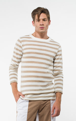 Pull doré à manches longues pour hommes