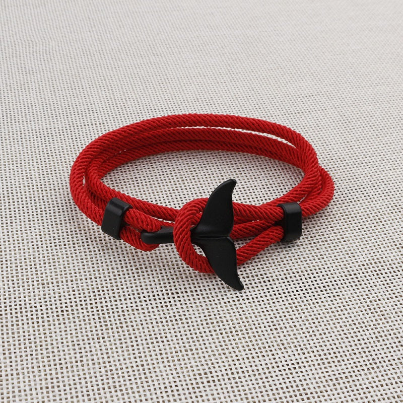 Hameçon nautique hommes manchette breloque queue de requin fait à la main Simple Bracelet personnalisé