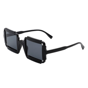 Luminite - Square Retro Irregular Frame Futuristic Fashion Tinted Sunglasses