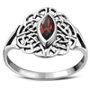 Celtic Knot Garnet Stone Silver Ring