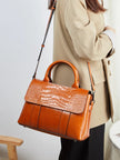 Fashion Cowhide Leather Handbags Business Briefcase Shoulder Bag Tote Bags