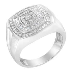 14K White Gold Men's Diamond Band Ring (1 Cttw, H-I Color, SI1-I2 Clarity)