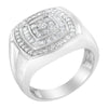 Bague en or blanc 14 carats avec diamants pour homme (1 carat au total, couleur HI, clarté SI1-I2)