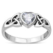 Clear CZ Trinity Knot Silver Ring