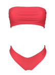 Zoey Bandeau Top & Classic Bottom - Coral