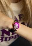 Montre suisse pour femme à facettes