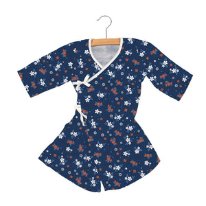 Robe portefeuille courte Newcastle en bambou fleuri Serenity