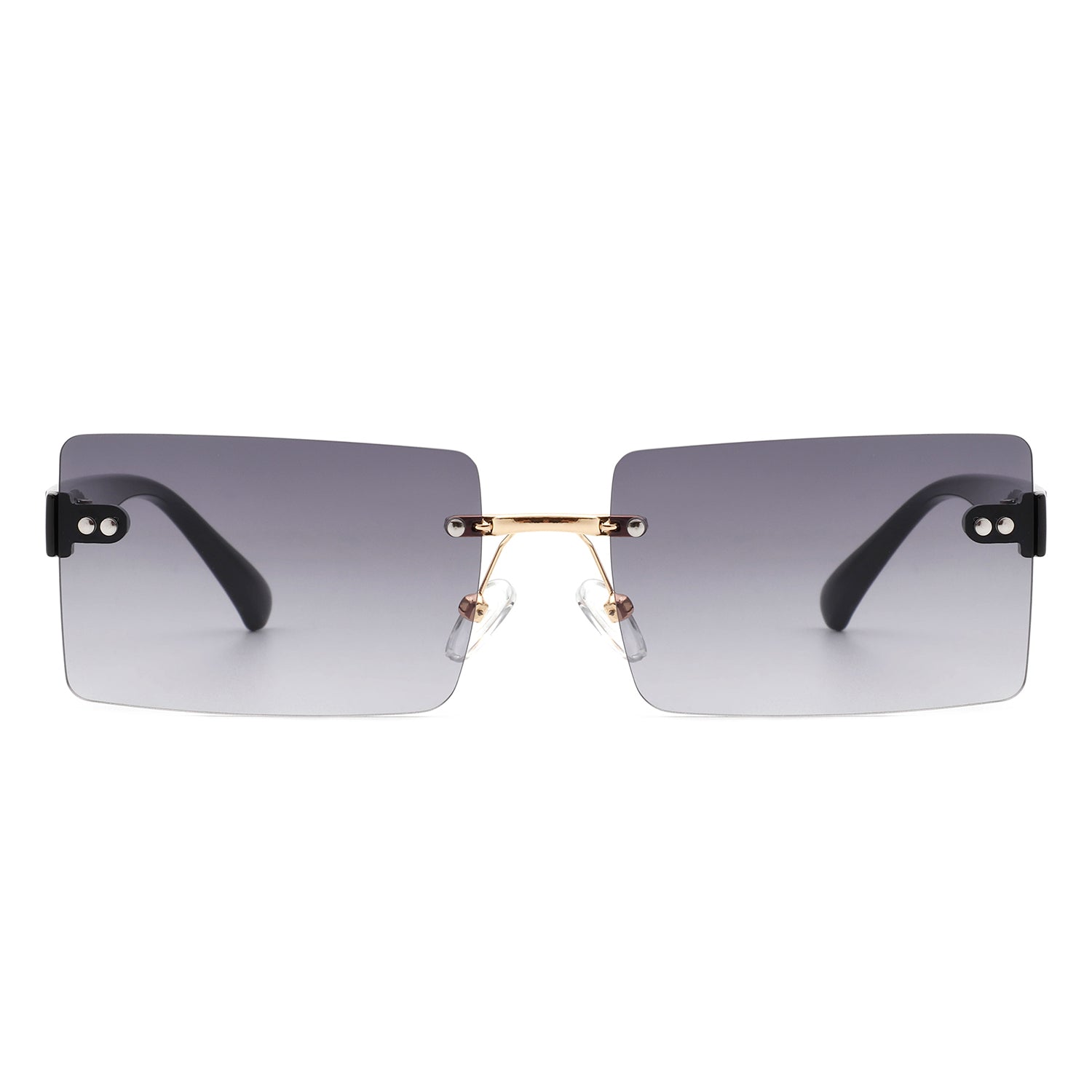 Jadesoul - Rectangle Retro Rimless Tinted Fashion Vintage Square Sunglasses