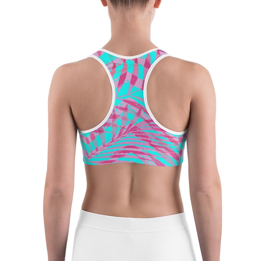 Women's Moisture Wicking Olivia III Rise & Go Sports Bra (White & Black Piping)