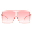 Zenithia - Square Oversize Women Flat Top Fashion Sunglasses