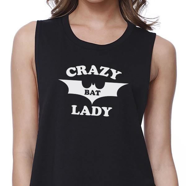 Crazy Bat Lady Haut court noir pour femme