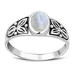 Ethnic Rainbow Moonstone Silver Ring