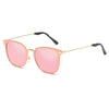 CAMBRIDGE | Pillowed Rectangle Flat Lens Horned Rim Sunglasses