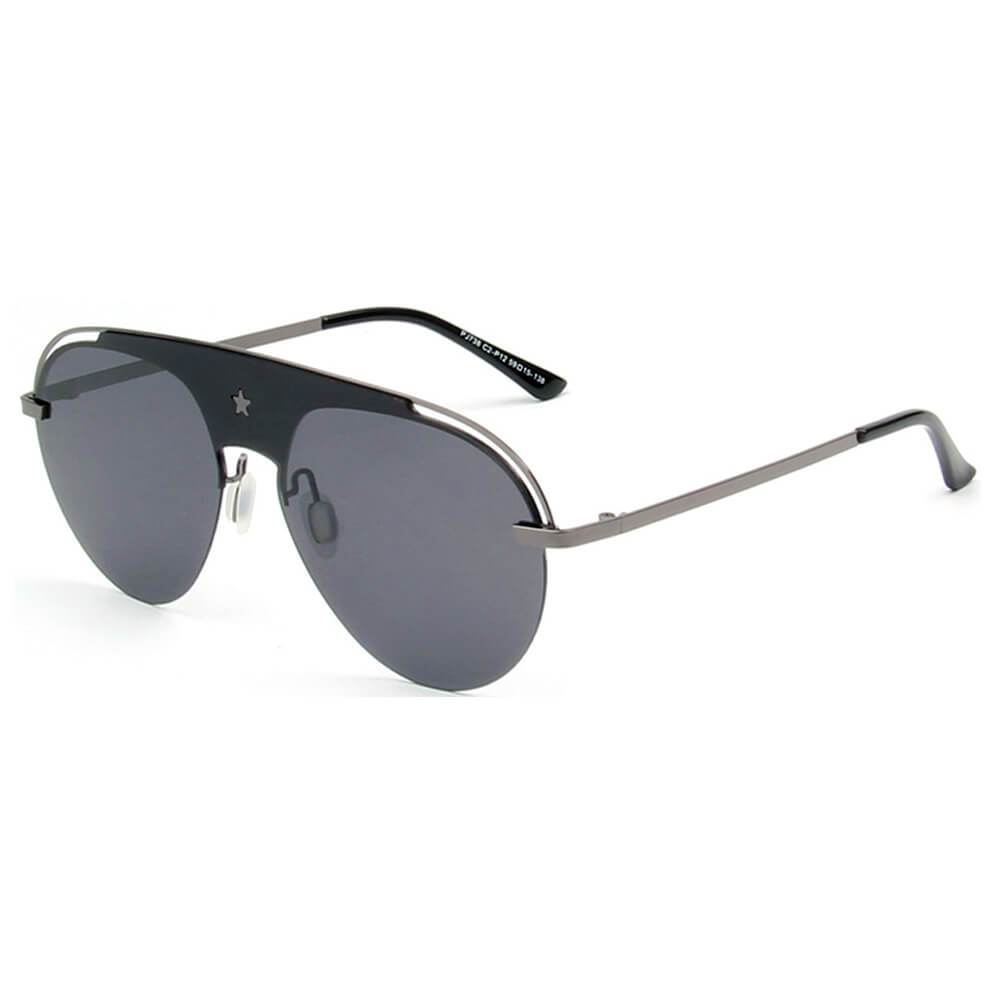 OVIEDO | Classic Polarized Aviator Fashion Ornate Brow Bar Sunglasses