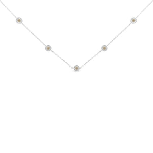 Collier station de diamants en argent sterling