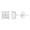 Sterling Silver 3/4 Cttw Composite Diamond Stud Earrings