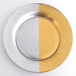 GILT MEZZO Set/4 Gold/Silver Dinner Plates