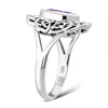 Celtic Knot Amethyst Stone Silver Ring