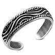 Bague d'orteil en argent sterling avec vagues