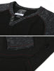 ZIMEGO T-shirts à manches longues contrastés Raglan Henley col en V BLK-BLK