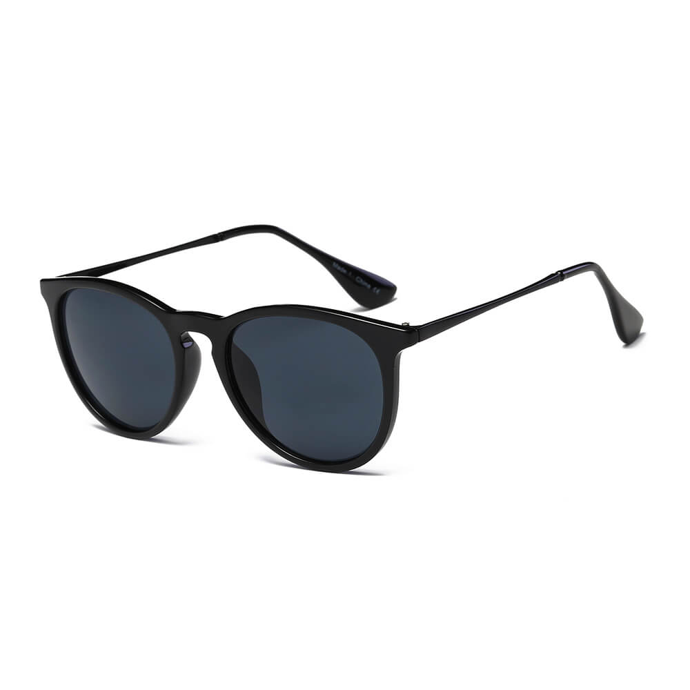 AMES | Retro Vintage Inspired Horned Keyhole Round Sunglasses