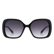 Evernova - Women Retro Square Fashion Flat Top Oversize Sunglasses