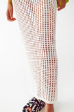 Jupe Maxi Transparente au Crochet en Blanc