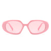 Glittera - Rectangle Retro Oval Chic Round Lens Leaf Design Fashion Sunglasses