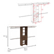 Closet System Pittsburg, quatre tringles de suspension - Noyer foncé