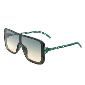 Wildwind - Square Fashion Flat Top Oversize Retro Sunglasses