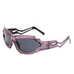 Moonhaze - Futuristic Rectangle Geometric Chunky Sport Wrap Around Sunglasses