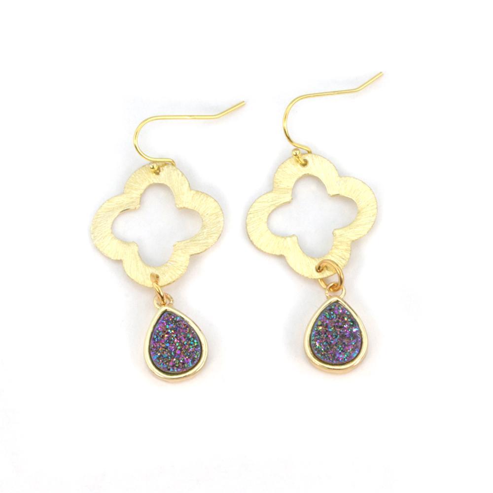 Boucles d'oreilles Druzy porte-bonheur