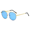 CHOCTAW - Round Tinted Geometric Brow-Bar Fashion Sunglasses