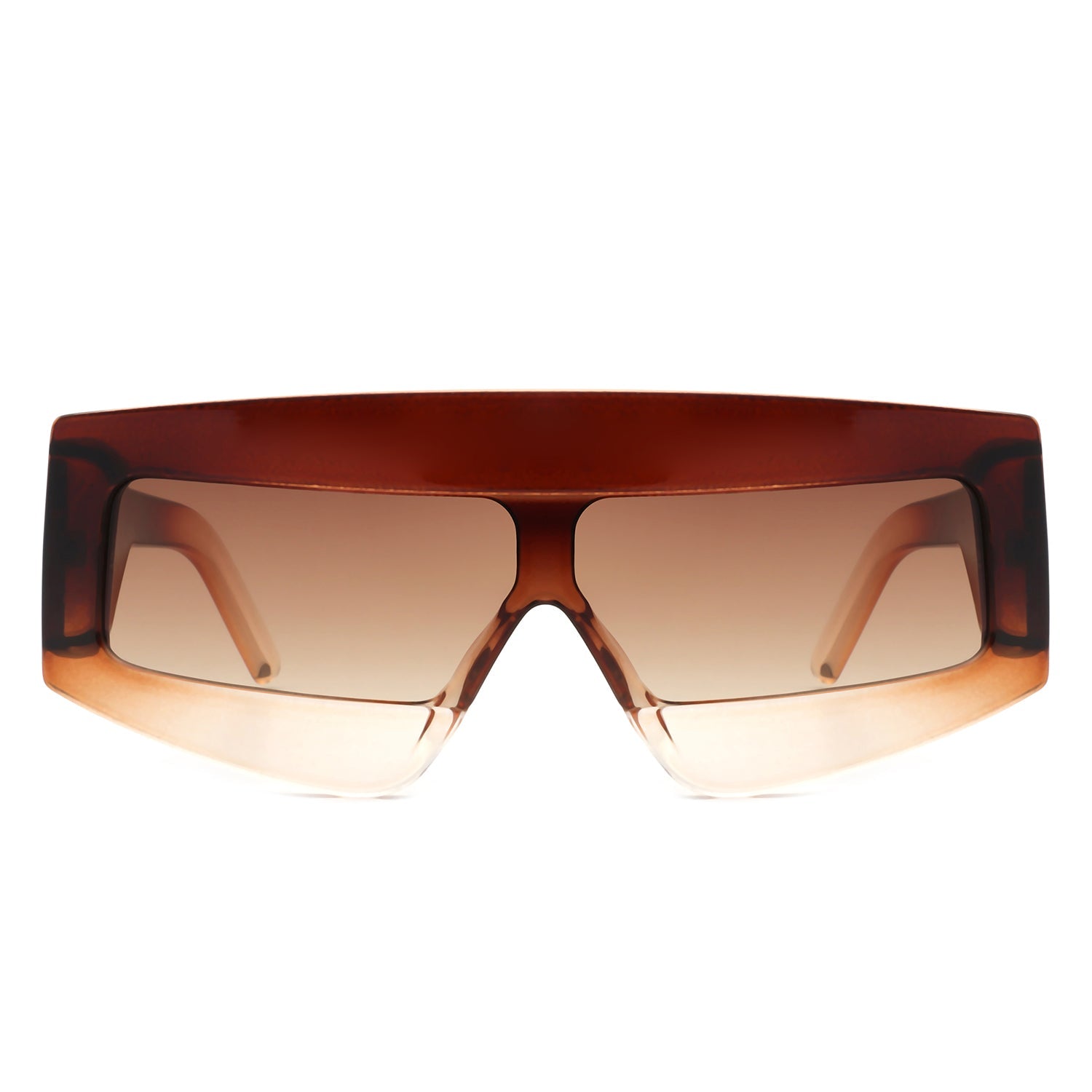 Celestia - Rectangle Chunky Oversize Square Tinted Flat Top Sunglasses